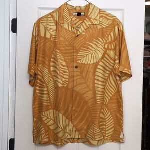 Tommy Bahama 100% Silk Orange & Yellow Palm Print